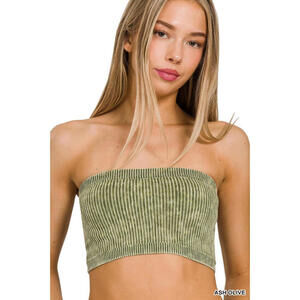 Washed Ribbed Seamless Tube Top Zenana in Multiple Colors
